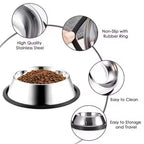 Steel Pet Dog Bowl Food Storage Container Dog Food Bowl Water Bottle Pet Bowl Feeder Dish for Small Large Dogs Ca V4U5
